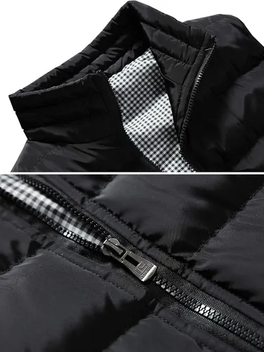 Miniatura 4 de Vcansion Chaleco de abrigo acolchado con cuello alto casual para hombre
