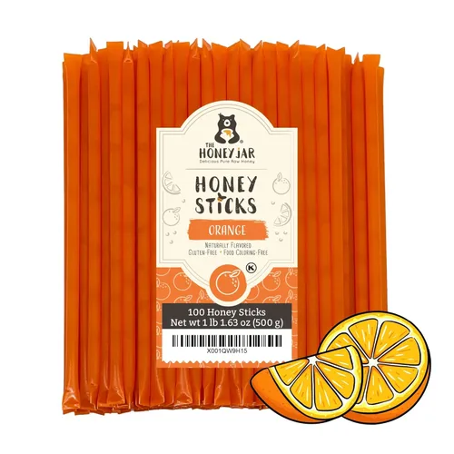 Miniatura 29 de The Honey Jar Palitos de miel lisos, pajitas de miel pura para el té, café o un placer saludable, una cucharadita de miel saborizada por barra