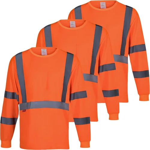 Miniatura 10 de ProtectX Camisas de manga larga de alta visibilidad, camiseta de seguridad reflectante de alta visibilidad para hombres y mujeres, camisa de Azul