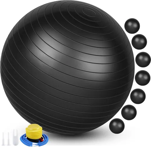 Miniatura 8 de Leyndo 8 pelotas de ejercicio de yoga a granel de 26 pulgadas con equipo inflable, pelota de pilates con bomba rápida antiestallido para embarazo