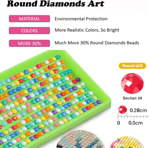Miniatura 5 de YALKIN Kits de pintura de diamantes grandes 5D para adultos (35.4 x 15.7 pulgadas), imágenes abstractas redondas de broca, arte de arte
