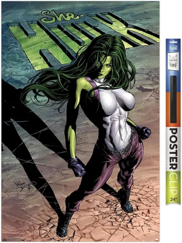 Miniatura 19 de Trends International Marvel Comics - Póster de pared She-Hulk #29, 22.375 x 34 pulgadas, versión enmarcada de madera de granero Versión enmarcada