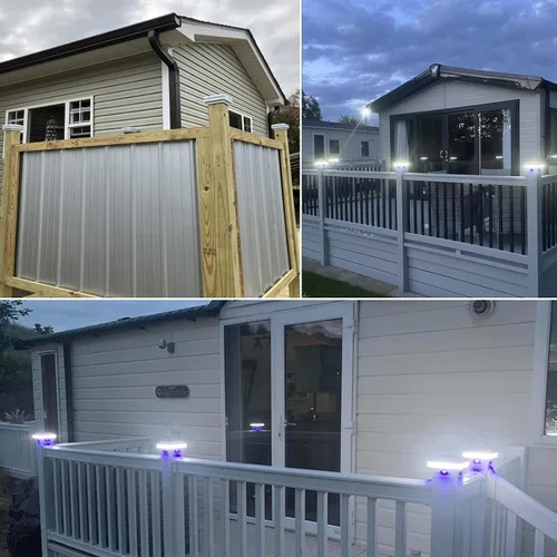 Miniatura 5 de Luces solares para postes al aire libre, luces solares impermeables para postes de valla de 4 x 4, 5 x 5, 6 x 6, luz LED de iluminación blanca