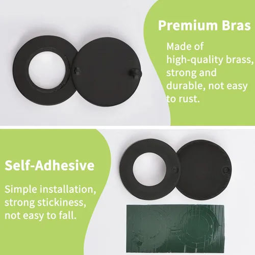 Miniatura 4 de Cubierta para el visor de puerta, 2 piezas de latón de níquel cepillado para puerta de seguridad, cubiertas giratorias de privacidad, protectores