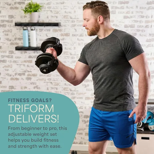 Miniatura 3 de Lifepro Adjustable Dumbbells Set – Quick Adjustment, Anti Slip Handle – Space Saving & Strength Training Weights for Home Gym Exercise & Fitness