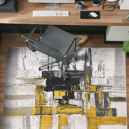 Miniatura 43 de Rugshop Alfombra Corredor Abstracta Contemporánea Negra — No Desprende Pelusa para Pasillo, Entrada y Cocina 2' x 7