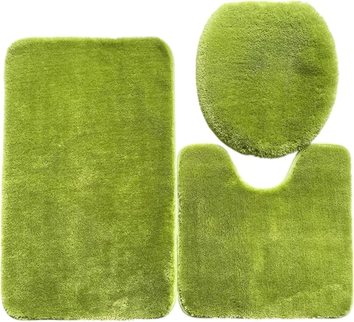 Miniatura 12 de Daniel's Bath - Tapete de baño de lujo sólido de 3 piezas, color verde oliva, 3 unidades (3 piezas de lujo sólido)