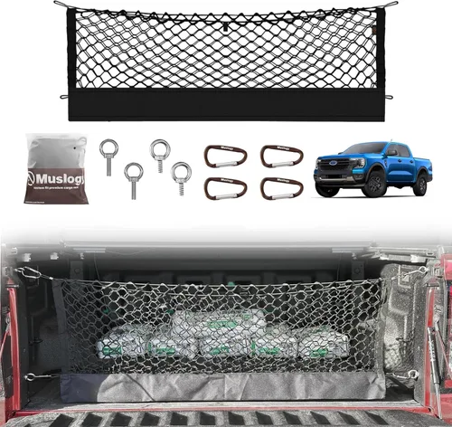 Miniatura 29 de Muslogy para Maverick - Accesorios de Red de Malla de Carga Extensible, Organizador de Maletero, Red de Malla Elástica para Cama de Carga