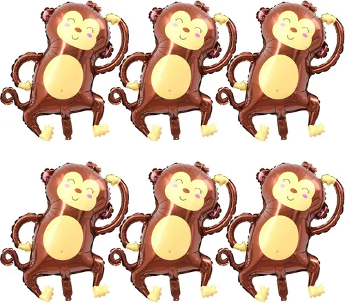 Miniatura 9 de Globos de abeja, 6 piezas de globos de aluminio con forma de helio para fiesta de animales de dibujos animados para selva safari temática telón
