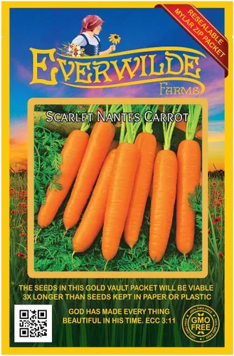 Miniatura 4 de Everwilde Farms - Semillas de zanahoria Scarlet Nantes de 1 libra - Gold Vault