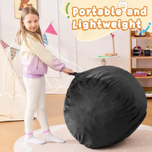 Miniatura 6 de Puf para niños – Silla redonda de espuma viscoelástica de 2.5 pies – Sofá puff para niños y adolescentes con funda de microfibra suave – Sofá