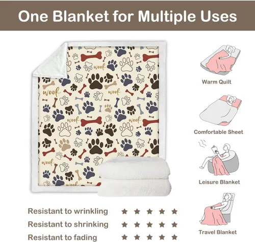 Miniatura 61 de Autumn Teddy Dog Patchwork Sherpa Blanket Fall Cozy Throw Blanket Cute Puppy Quilt Style Warm Soft Blanket for Couch Sofa Bedroom Decor 50x60 Inches