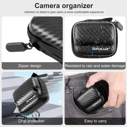 Miniatura 5 de Mini estuche de transporte para Insta360 GO 3 / GO 3S, funda portátil de fibra de carbono EVA, funda protectora rígida de viaje, funda de transporte