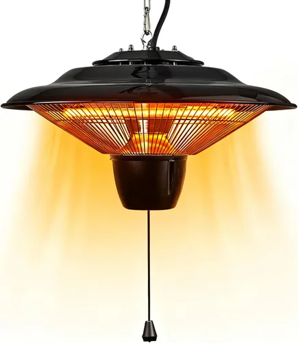 Calentador eléctrico colgante para patio, techo colgante de 1500 W para exteriores con calentamiento rápido de 3 segundos, silencioso, cadena