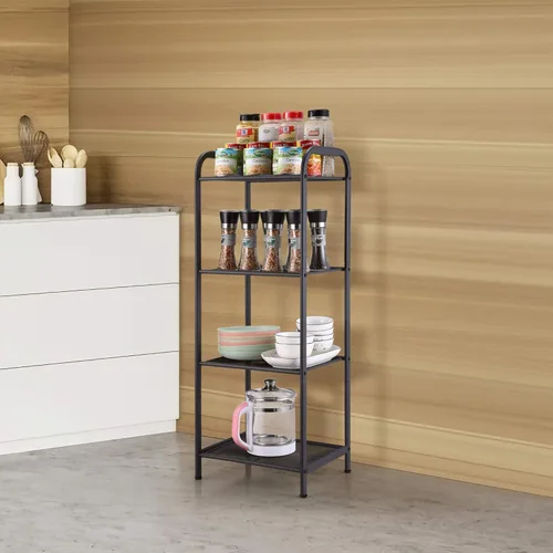 Miniatura 2 de MAX Houser Estante de almacenamiento con estante, soporte extensible de estilo industrial, estantes de pie para cocina, baño, oficina, sala de Gris