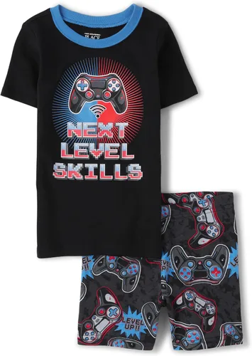 Miniatura 10 de The Children's Place Conjunto de pijama de 2 piezas con camiseta de manga y pantalones cortos para niños, 100 % algodón