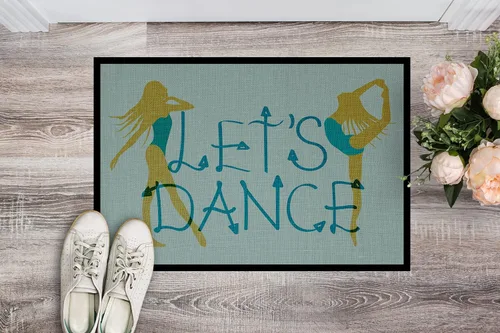 Miniatura 3 de Caroline's Treasures BB5374MAT Let's Dance Linen - Felpudo de lino verde azulado de 18 x 27 pulgadas, tapete para puerta delantera, para interiores