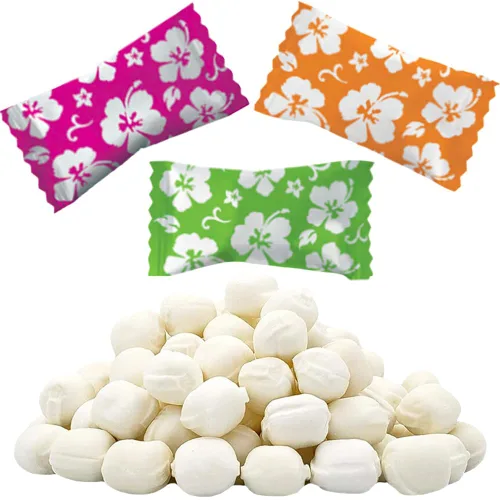275 unidades Luau Hibiscus Buttermints, caramelos de menta, menta después de la cena, caramelo de mantequilla y menta, sin grasa, envueltos
