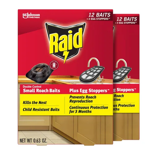 Miniatura 14 de Raid Double Control - Cebos pequeños para cucarachas y tapones para huevos, 12 unidades (paquete de 3)