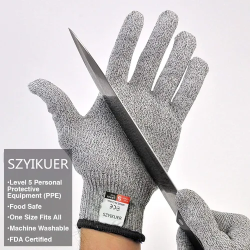 Miniatura 4 de Guantes resistentes a cortes, protección de manos de grado alimenticio nivel 5, guantes de corte de cocina (XS)