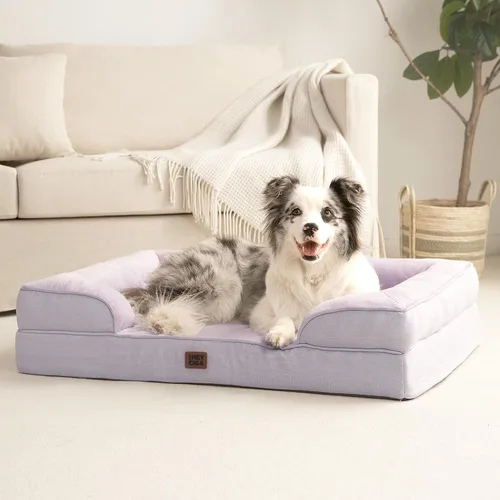 Miniatura 73 de EHEYCIGA – Cama ortopédica impermeable para perros pequeños, de espuma viscoelástica tipo caja de huevos, con bordes elevados y base antideslizante