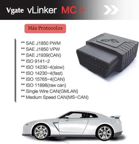 Miniatura 5 de Vgate vLinker MC+ Bluetooth OBD2 Herramienta de escaneo de diagnóstico de auto para iOS, Android, Windows
