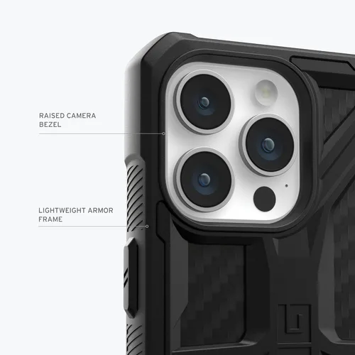Miniatura 4 de URBAN ARMOR GEAR UAG Funda [versión actualizada] compatible con iPhone 15 Pro de 6.1 pulgadas, fibra de carbono Monarca, resistente, resistente