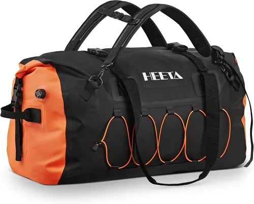 HEETA Bolsa de lona impermeable para motocicleta, mochila seca para motocicleta, 60L/80L, extra grande, bolsas de viaje con correas y asas para