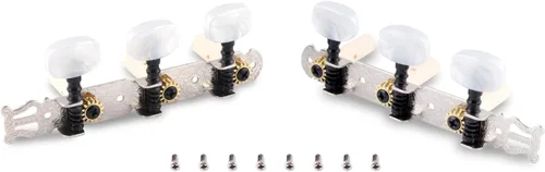Miniatura 8 de 3 clavijas de afinación para guitarra chapadas en oro, llaves de afinación, afinadores de un solo agujero para guitarra clásica 3L 3R.