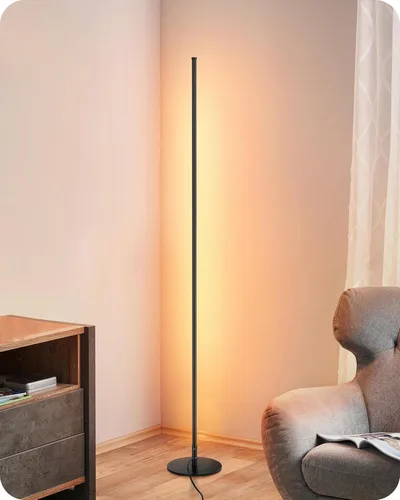 EDISHINE Lámparas de pie para sala de estar, lámpara de esquina con control remoto y interruptor de pie, lámpara de pie regulable del 10% al 100%