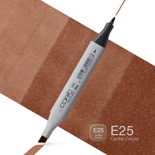 Miniatura 2 de Copic Marcador de alcohol clásico de doble punta, E25-Copic, Caribe Cocoa Cacao Caribe