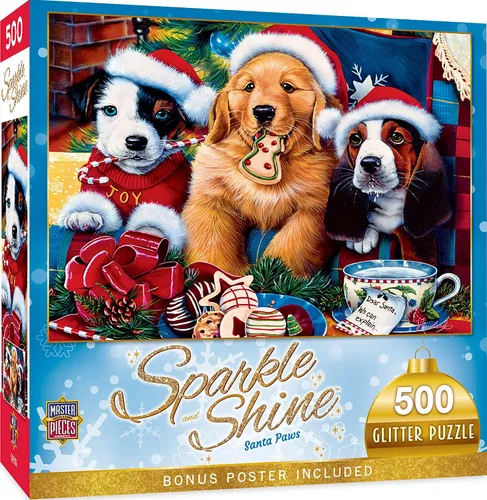 Miniatura 2 de MasterPieces Rompecabezas de 500 piezas con purpurina - Santa's Depot - 15 x 21 pulgadas