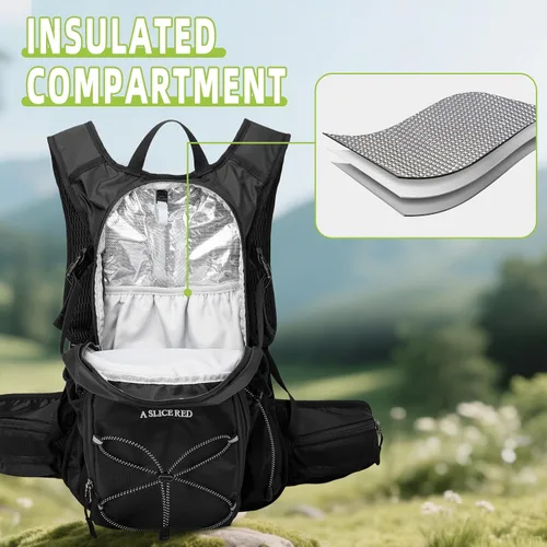 Miniatura 3 de Mochila de hidratación, mochila de agua ligera para senderismo con vejiga de agua a prueba de fugas de 3 L, paquete de hidratación aislada ideal