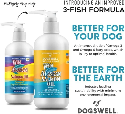Miniatura 2 de Wild Alaskan Skin & Coat Suplemento Omega-3 a base de aceite de salmón para perros, 8 onzas líquidas