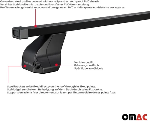 Miniatura 5 de OMAC Barras transversales superiores para Mercedes EQS V297 2022-2024 Acero Negro