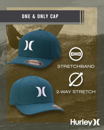 Miniatura 72 de Hurley Gorra de béisbol para hombre - Flexfit - Gorras de béisbol ajustadas para hombre (tamaños: S-XL)