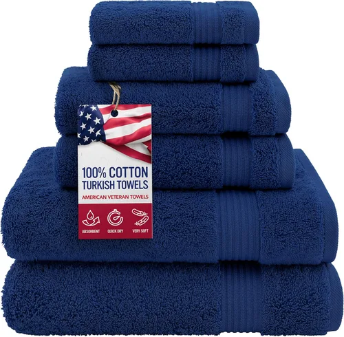 Miniatura 85 de Toalla American Veteran, Juego de Toallas de Mano para Baño de 4, 100% Conjunto de Toallas de Mano Turcas de Algodón, Toallas de Mano Suave
