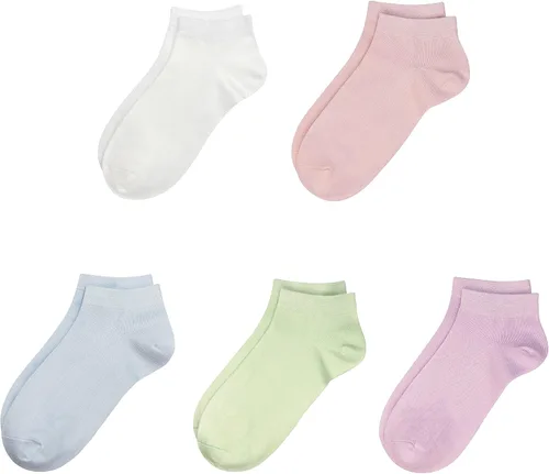 Miniatura 14 de SERISIMPLE Calcetines de bambú de viscosa para la escuela, calcetines de tobillo súper suaves para niños, puños elásticos, calcetines atléticos