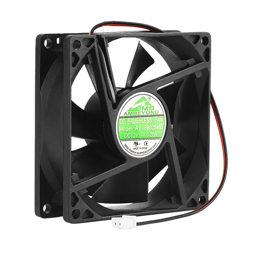 3.150 in por 3.150 in por 0.984 in 8025 12V DC 0.20A Dual Ball Bearing Ventilador de enfriamiento sin escobillas 2pin AV-F8025MB UL CE