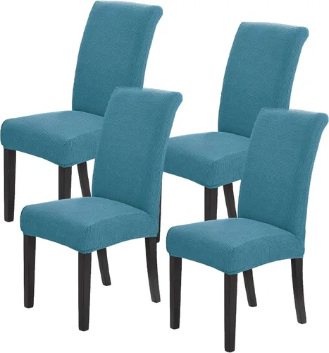 Miniatura 54 de Juego de 6 fundas elásticas para sillas de comedor, fundas para sillas de comedor lavables y removibles, fundas para sillas de comedor protectoras