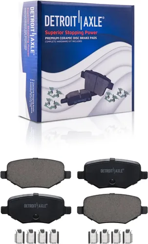 Miniatura 114 de Detroit Axle - Pastillas de freno traseras para Honda Odyssey 2011-2017 Pilot 2007-2013 MDX 2010-2013 ZDX 2010-2013 Pastillas de freno de cerámica