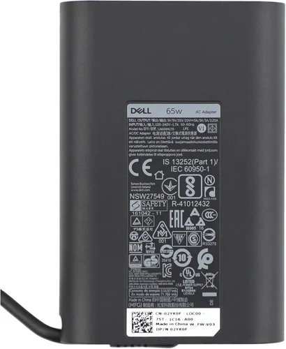 Dell Nuevo original 65W 20V 3.25A USB C para LA65NM170, 2YKOF, 02YK0F, XPS 12 9250, Latitude 12 7275 5280 7280, Latitude 13 7370, Latitude 14 5480