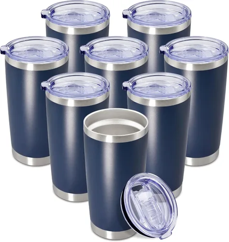 Miniatura 35 de Vaso de viaje de café de 20 onzas a granel con tapa, acero inoxidable de doble pared aislada al vacío, tazas con recubrimiento en polvo, para Rosa