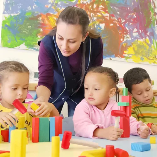 Miniatura 2 de Martillo de juguete de simulación de martillos de madera de plástico para niños pequeños, herramientas de mantenimiento portátiles para niños