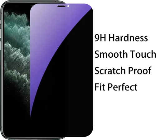 Miniatura 4 de Juego de 3 piezas de vidrio templado de privacidad anti-azul para iPhone Xs Max/iPhone 11 Pro Max, protector de pantalla antiespía, película
