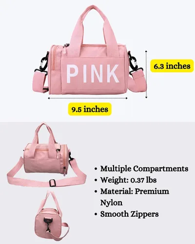 Miniatura 3 de Bolsa de gimnasio pequeña estética, bonita bolsa de lona con asa, bolsa de viaje para el hombro, bolsa cruzada resistente para deportes de natación