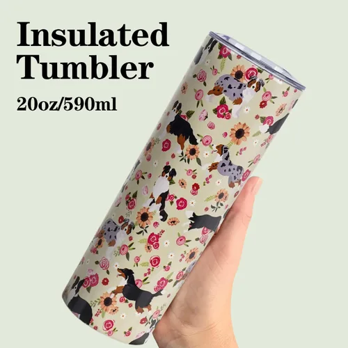 Miniatura 2 de Border Collie - Vaso de acero inoxidable, regalos para amantes de los perros para mujeres, tazas de café de viaje para perros para bebidas frías