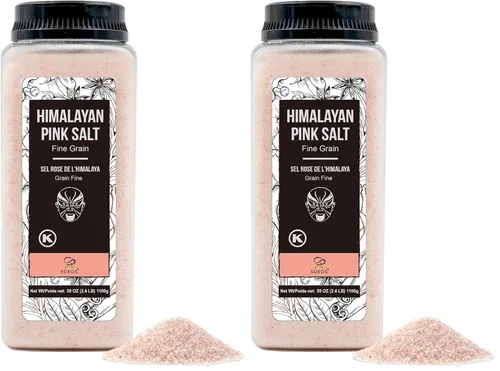 Miniatura 13 de Soeos Sal rosa del Himalaya, grano fino, 39 onzas (2.4 libras), sal del Himalaya sin OMG, sal kosher, sal rosa del mar del Himalaya