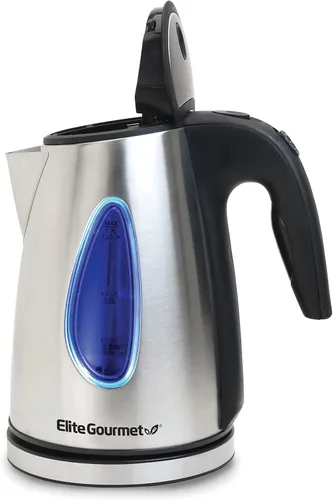 Miniatura 2 de Elite Gourmet EKT-1271 Ultimate - Hervidor eléctrico de 1.7 litros, diseño de acero inoxidable y base inalámbrica de 360°, elegante interior LED