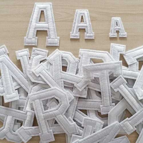 Parches de letras para planchar de 2.9 pulgadas, 52 piezas, parches bordados con letras del alfabeto A-Z para ropa, chaquetas, sombreros, mochilas,